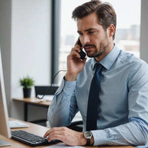 A man conducting an acquisition call to provide value